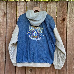 RARE Vintage 1990's Disney Donald Duck Hooded Varsity Collectible Jacket Size L